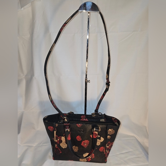 Authentic Coach Mini Crosby Floral Printed Leather Satchel Bag (33856)-rare - Picture 2 of 11